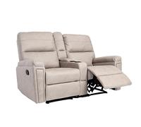 Mendler Poltrona da Cinema 2 posti HWC-K17 Regolabile Tessuto Grigio Chiaro