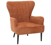 Mendler Poltrona HWC-K37, sedia cocktail imbottita retro vintage tessuto ciniglia (500g/m²) Oeko-Tex - arancione