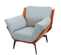 Mendler Poltrona lounge cocktail elegante imbottita HWC-L82 ecopelle tessuto sfoderabile - terracotta