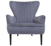 Mendler Poltrona Lounge Relax Elegante Seduta Imbottita HWC-K37 Velluto Grigio