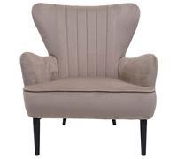 Mendler Poltrona Lounge Relax Elegante Seduta Imbottita HWC-K37 Velluto Taupe