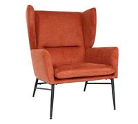 Mendler Poltrona Relax Elegante HWC-L62 Lounge Tessuto- Arancione