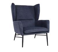 Mendler Poltrona Relax Elegante HWC-L62 Lounge Tessuto - Blu