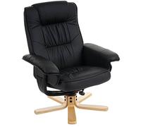 Mendler Poltrona Relax reclinabile Girevole M56 Ecopelle Senza poggiapiedi Nero