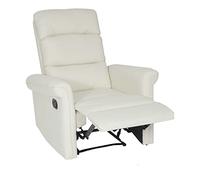 Mendler Poltrona Relax reclinabile HWC-J96 Ecopelle 104x84x90cm Avorio Bianco