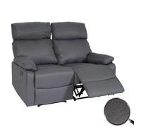 Mendler Poltrona Sedia da Cinema sofà 2 posti HWC-L93 Regolabile Tessuto Grigio Scuro