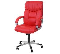 Mendler Poltrona Sedia Ufficio Girevole Regolabile HWC-A71 Design Moderno Ecopelle Rosso