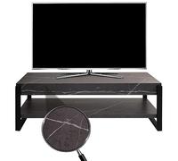 Mendler Porta TV Lowboard da Salotto HWC-L53 42x120x44cm Ferro Verniciato MDF Effetto Marmo