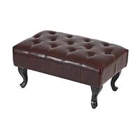 Mendler Pouf poggiapiedi ottomano Stile Vittoriano Chesterfield 39x77x47cm Ecopelle Marrone