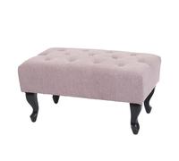 Mendler Pouf poggiapiedi ottomano Stile Vittoriano Chesterfield 39x77x47cm Tessuto Rosa