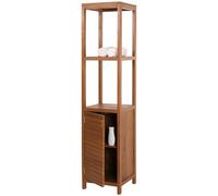 Mendler Scaffale alto in teak HWC-M84, armadietto colonna bagno, teak di qualità B (durame, 20-30 anni), 180x40cm