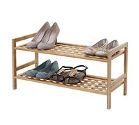 Mendler Scarpiera scaffale HWC-B53 Legno di bambù 2X Ripiani