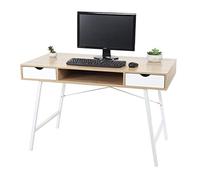 Mendler Scrivania consolle tavolino Sideboard HWC-E92 Legno Effetto 3D 120x60cm Bianco Legno