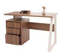 Mendler Scrivania HWC-O32, da ufficio, pc computer da lavoro, cassetto, legno melaminico, 77x118x58cm - marrone
