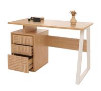 Mendler Scrivania HWC-O32, da ufficio, pc computer da lavoro, cassetto, legno melaminico, 77x118x58cm - olmo naturale