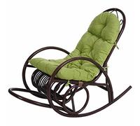 Mendler Sedia a Dondolo Classica Elegante HWC-C40 139x58x110cm Legno Seduta Poliestere Cotone Cuscino Verde