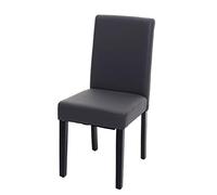 Mendler Sedia Littau Ecopelle Opaca Soggiorno Cucina Sala da Pranzo 43x56x90cm Grigio Piedi Scuri