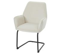 Mendler Sedia per sala da pranzo HWC-G67, con braccioli, a slitta, tessuto Oeko-Tex MVG - avorio beige