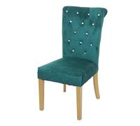Mendler Sedia per Sala da Pranzo Soggiorno HWC-D22 100x51x64cm Velluto Verde con Gambe Dorate