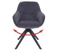 Mendler Sedia Poltrona Girevole con braccioli Elegante Imbottita HWC-K28 Tessuto Grigio