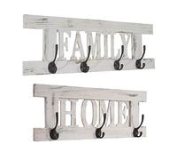 Mendler Set 2x appendiabiti guardaroba shabby vintage HWC-C60 Family Home bianco