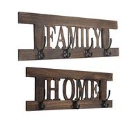 Mendler Set 2x appendiabiti guardaroba shabby vintage HWC-C60 Family Home marrone