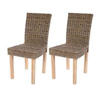 Mendler Set 2x sedie rattan Littau Kubu soggiorno cucina sala da pranzo 56x43x89cm