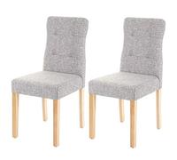 Mendler Set 2X sedie Sala da Pranzo Soggiorno HWC-E58 Legno Tessuto Grigio Gambe Chiare