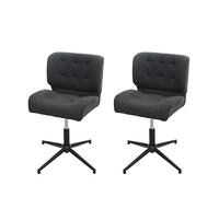 Mendler Set 2X sedie Sala Pranzo Ufficio HWC-H42 Girevole Regolabile Ecopelle Grigio Vintage Piede Nero