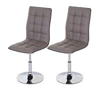 Mendler Set 2X sedie Soggiorno Eleganti HWC-C41 Design Moderno Ecopelle Sala Pranzo Grigio Tortora