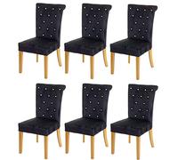 Mendler Set 6X sedie per Sala da Pranzo Soggiorno HWC-D22 100x51x64cm Velluto Nero con Gambe Dorate