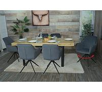 Mendler Set 6x sedie poltroncine con seduta girevole HWC-L79 acciaio tessuto antracite