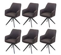 Mendler Set 6X sedie poltroncine Imbottita Elegante Moderno HWC-H73 Acciaio Verniciato Tessuto Marrone