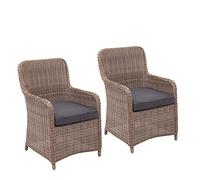 Mendler Set salotto giardino esterno salottino polyrattan HWC-E98 elegante cuscini grigi spun poly set 2x poltrone