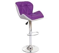 Mendler Sgabello con poggiapiedi HWC-A92 Acciaio Cromato Ecopelle Viola