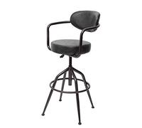 Mendler Sgabello Design Industriale Elegante HWC-H10f Acciaio Verniciato Ecopelle Grigio