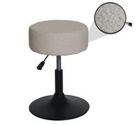 Mendler Sgabello HWC-C22, Sedia Make-up, Girevole Regolabile in Altezza Ø 37cm Tessuto Bouclé (450g/m²) - Beige