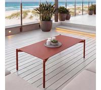 Mendler Tavolino da giardino in alluminio HWC-O11, tavolo da salotto per esterni da caffè da balcone, 105x65cm - terracotta