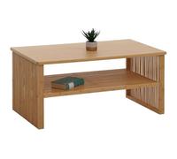 Mendler Tavolino in bambù HWC-N80, tavolo da salotto d'appoggio, vano portaoggetti Certificato MVG 46x97x55cm