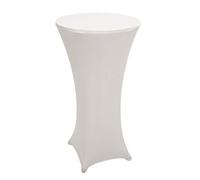 Mendler Tavolo Bistro Bar M28 Alluminio 60x60x70/110cm con copritavolo Elasticizzato Avorio Beige