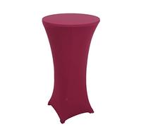 Mendler Tavolo Bistro Bar M28 Alluminio 60x60x70/110cm con copritavolo Elasticizzato Bordeaux