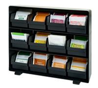 Mendler The Box Porta bustine da tè Tisane 12 Scomparti Removibili HWC-M10 30x33x8cm Nero