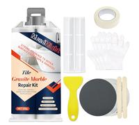 MendMight Kit Riparazione Piastrelle, Colla per Ceramica, Stucco per Piastrelle, Colla per Piastrelle per Scheggiature, Crepe, Graffi su Piani di Lavoro in Granito, Marmo, Quarzo