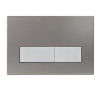 Mendorio Placca di Comando WC, Compatibile con Geberit Sigma, UP300 e UP320, Piastra Doppio Scarico, Dimensioni 246×164 mm (Grigio scuro Opaco & Argento Opaco Pulsante)