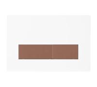 Mendorio Placca di Comando WC, Compatibile con Geberit Sigma, UP300 e UP320, Piastra Doppio Scarico, Dimensioni 246×164 mm (Bianco Opaco & Bronzo Opaco Pulsante)