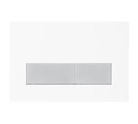 Mendorio Placca di Comando WC, Compatibile con Geberit Sigma, UP300 e UP320, Piastra Doppio Scarico, Dimensioni 246×164 mm (Bianco Opaco & Argento Opaco Pulsante)