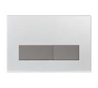 Mendorio Placca di Comando WC, Compatibile con Geberit Sigma, UP300 e UP320, Piastra Doppio Scarico, Dimensioni 246×164 mm (Argento Opaco & Grigio scuro Opaco Pulsante)