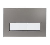 Mendorio Placca di Comando WC, Compatibile con Geberit Sigma, UP300 e UP320, Piastra Doppio Scarico, Dimensioni 246×164 mm (Grigio scuro Opaco & Bianco Opaco Pulsante)