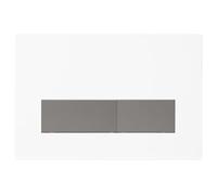 Mendorio Placca di Comando WC, Compatibile con Geberit Sigma, UP300 e UP320, Piastra Doppio Scarico, Dimensioni 246×164 mm (Bianco Opaco & Grigio scuro Opaco Pulsante)