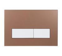 Mendorio Placca di Comando WC, Compatibile con Geberit Sigma, UP300 e UP320, Piastra Doppio Scarico, Dimensioni 246×164 mm (Bronzo Opaco & Bianco Opaco Pulsante)